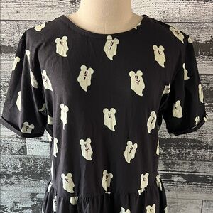 NWT Disney X Cakeworthy Black Dress with Mickey Ghost Print